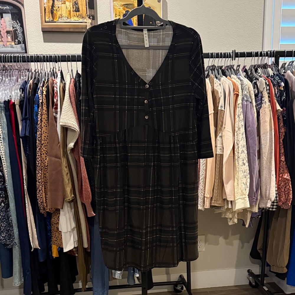 #333 MTS PLAID DRESS - Picture 3 of 7